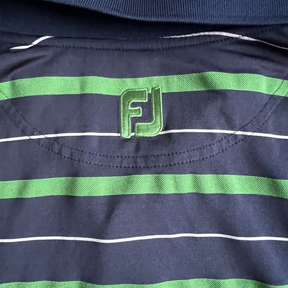 FootJoy Men's Striped Golf Polo Shirt Moisture Wicking Athletic Fit Size Small - Picture 5 of 5
